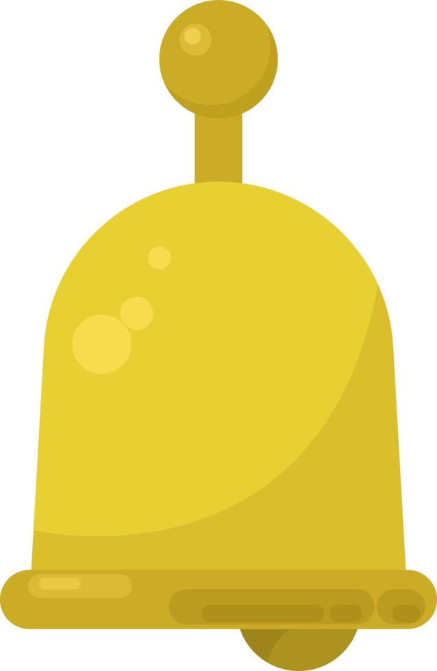 Yellow bell, illustration, vector on white background.