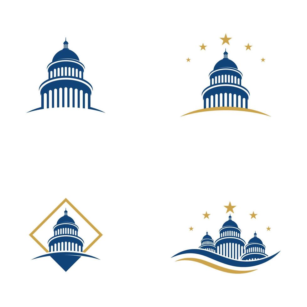 capitolio, vector, icono, ilustración vector