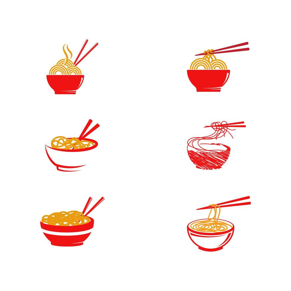 ilustración de símbolo de signo de comida de fideos vector