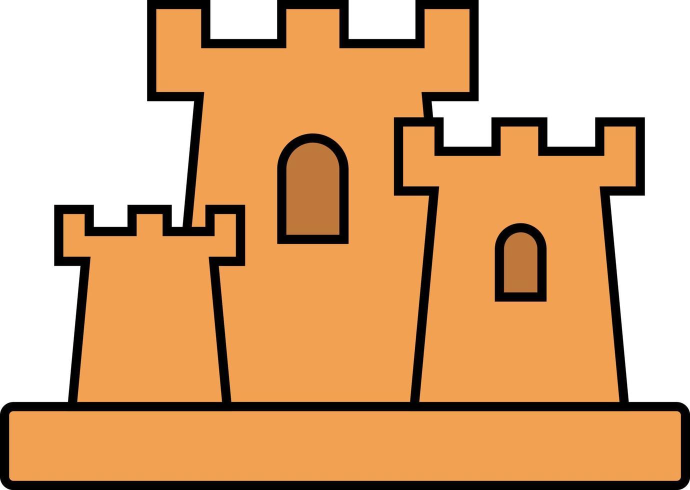 castillo de arena, ilustración, sobre un fondo blanco. vector