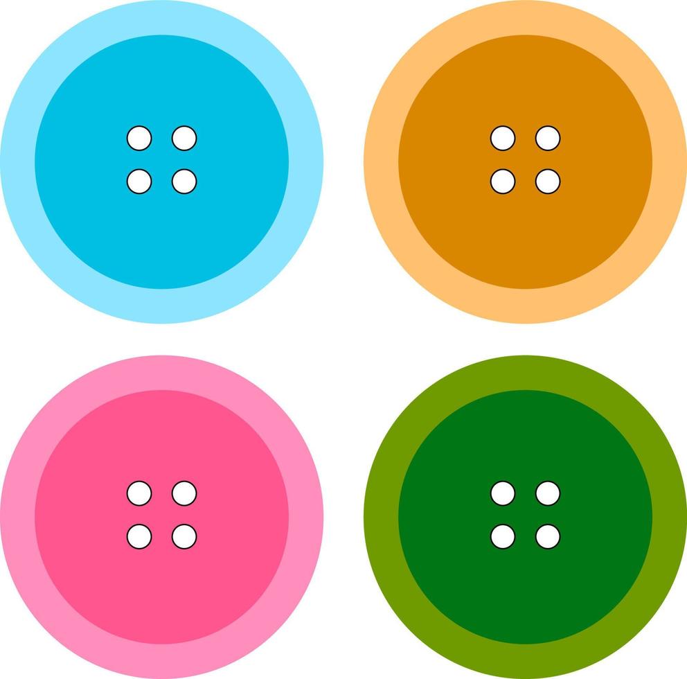 Colorful buttons, illustration, vector on white background.