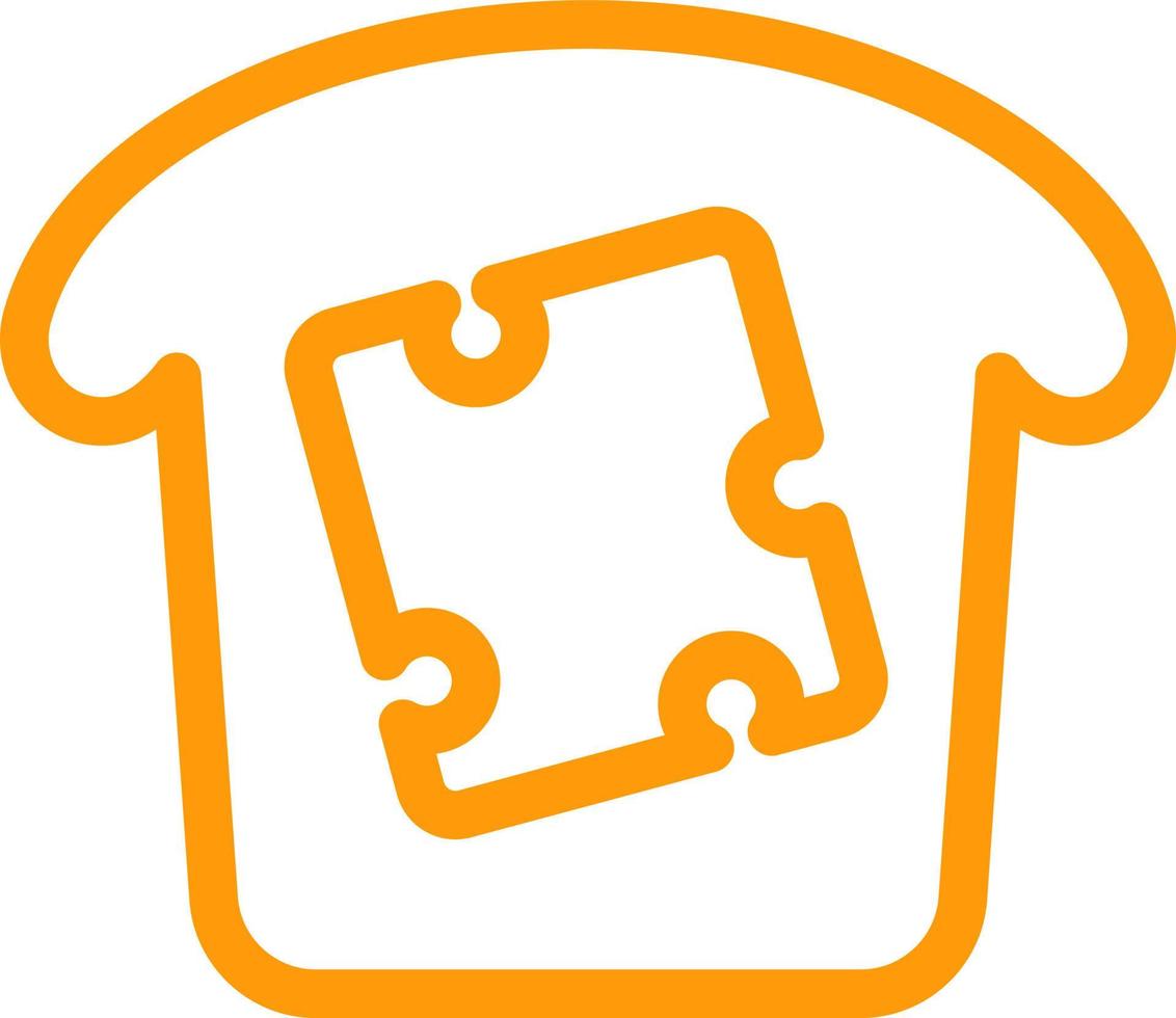 Cheese on toast, illustration, vector on a white background.