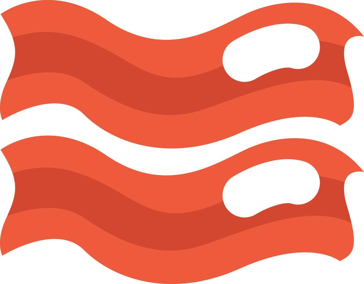 Fried bacon, illustration, vector on a white background.