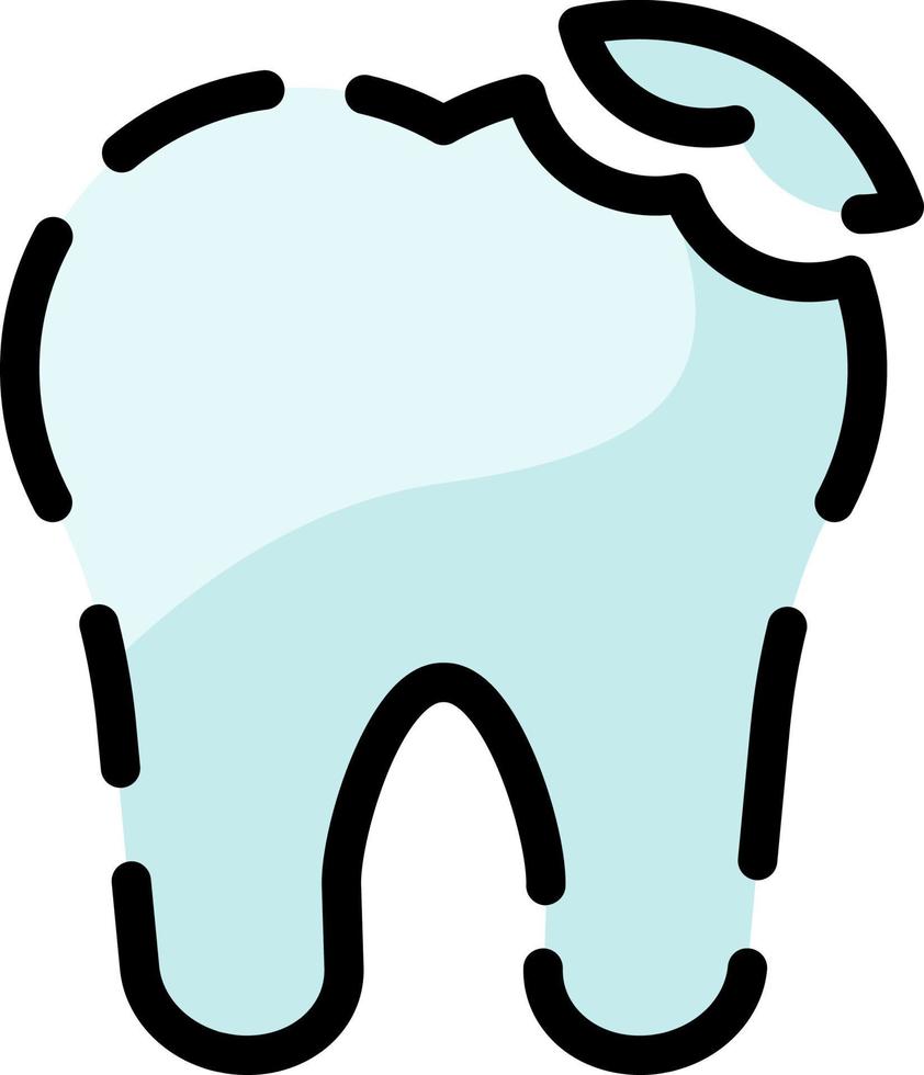 Broken tooth, illustration, vector on a white background.