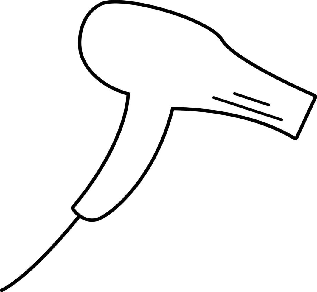 Simple hairdryer, icon illustration, vector on white background