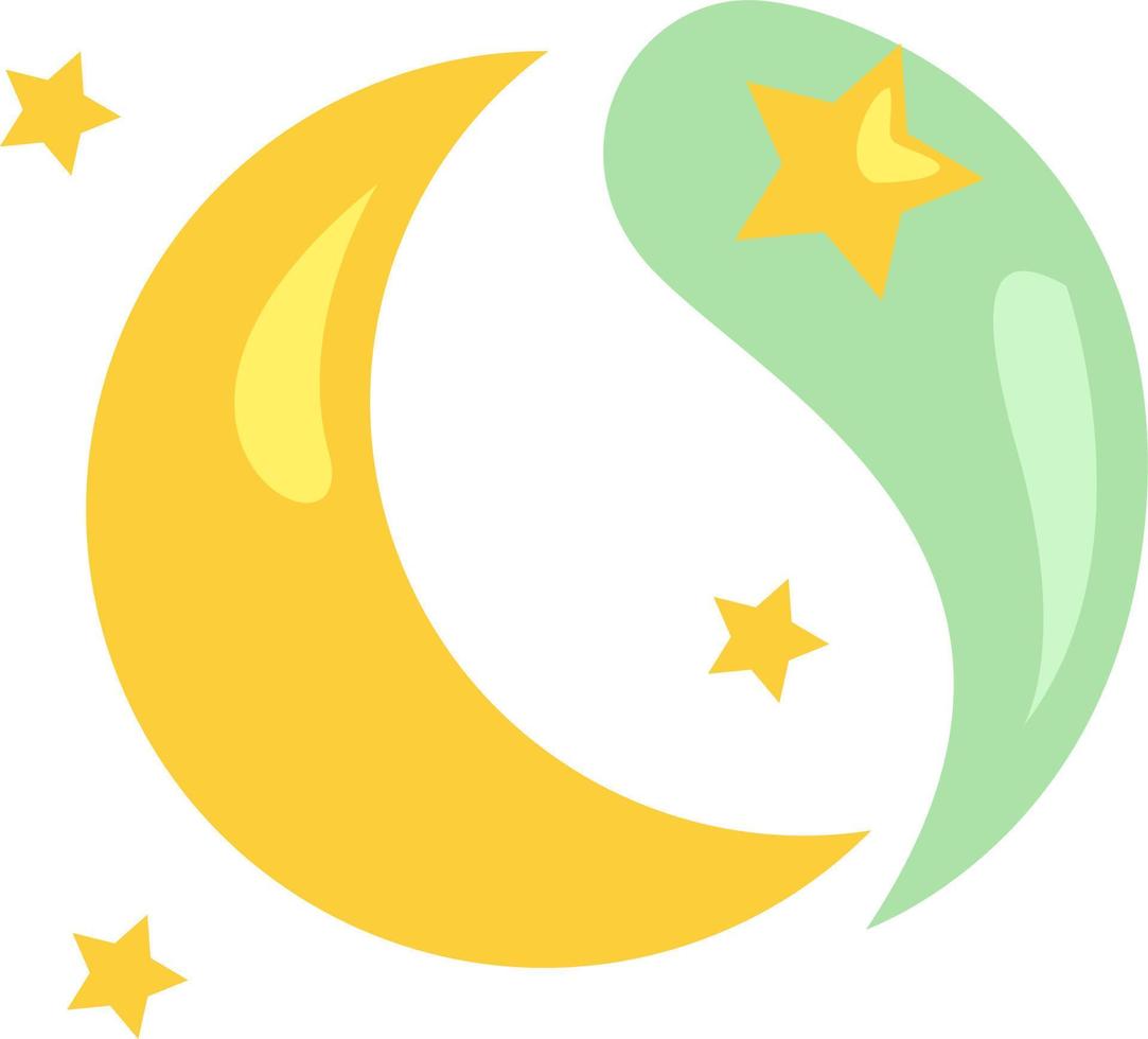 Magic moon, illustration, vector on a white background.