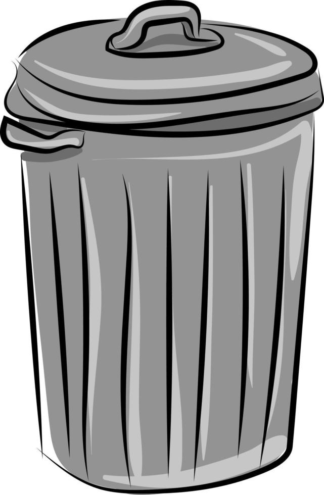 Trash can, illustration, vector on white background.