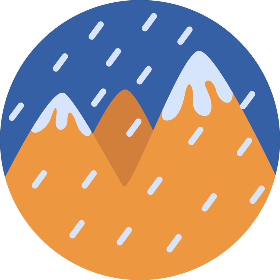 Snowy mountain, illustration, vector, on a white background. vector