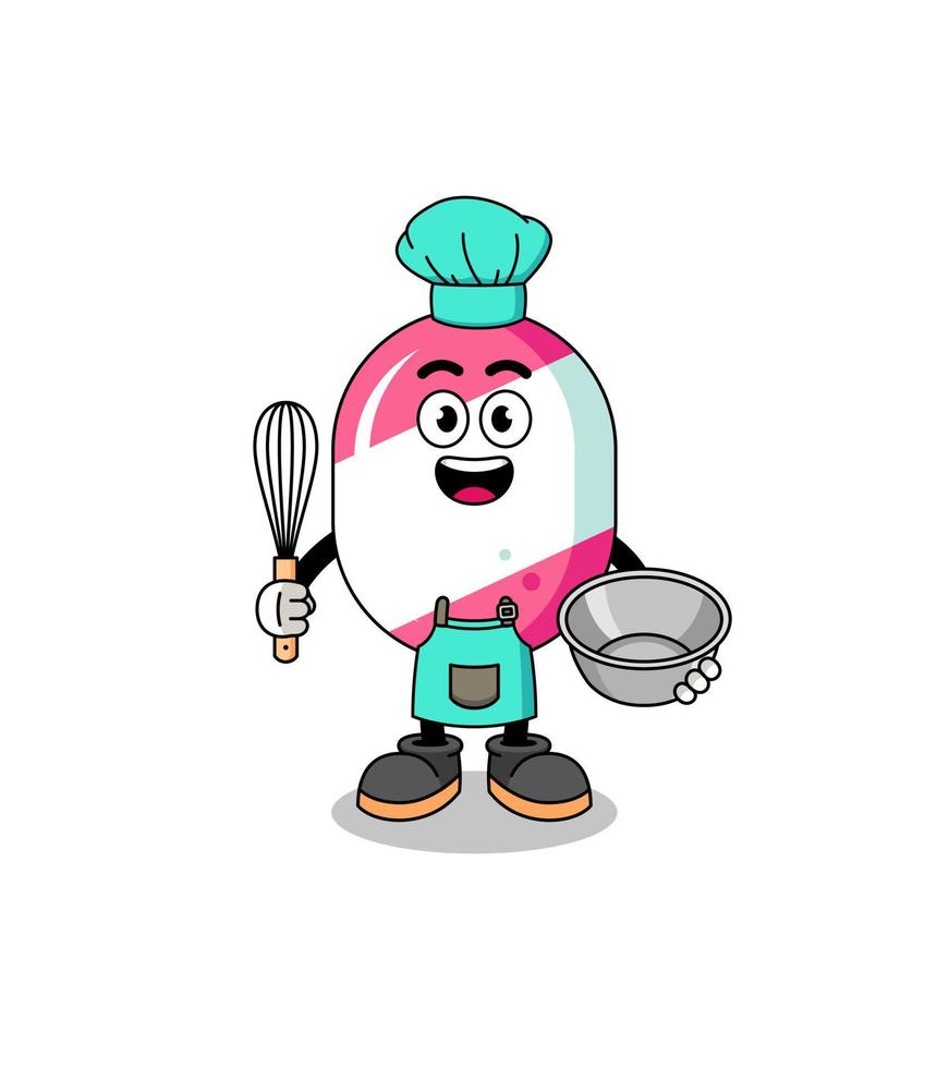 Illustration of candy as a bakery chef vector