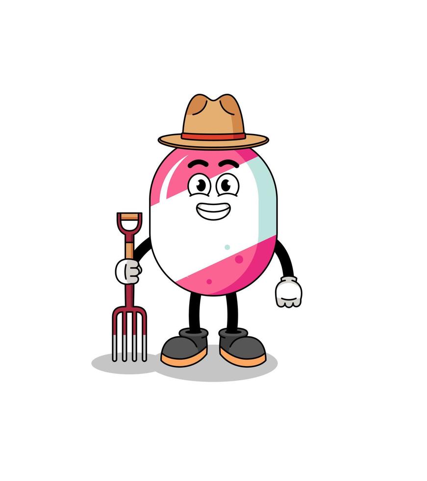 Cartoon mascot of candy farmer vector