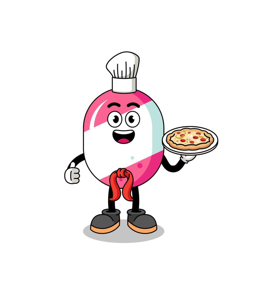 Illustration of candy as an italian chef vector