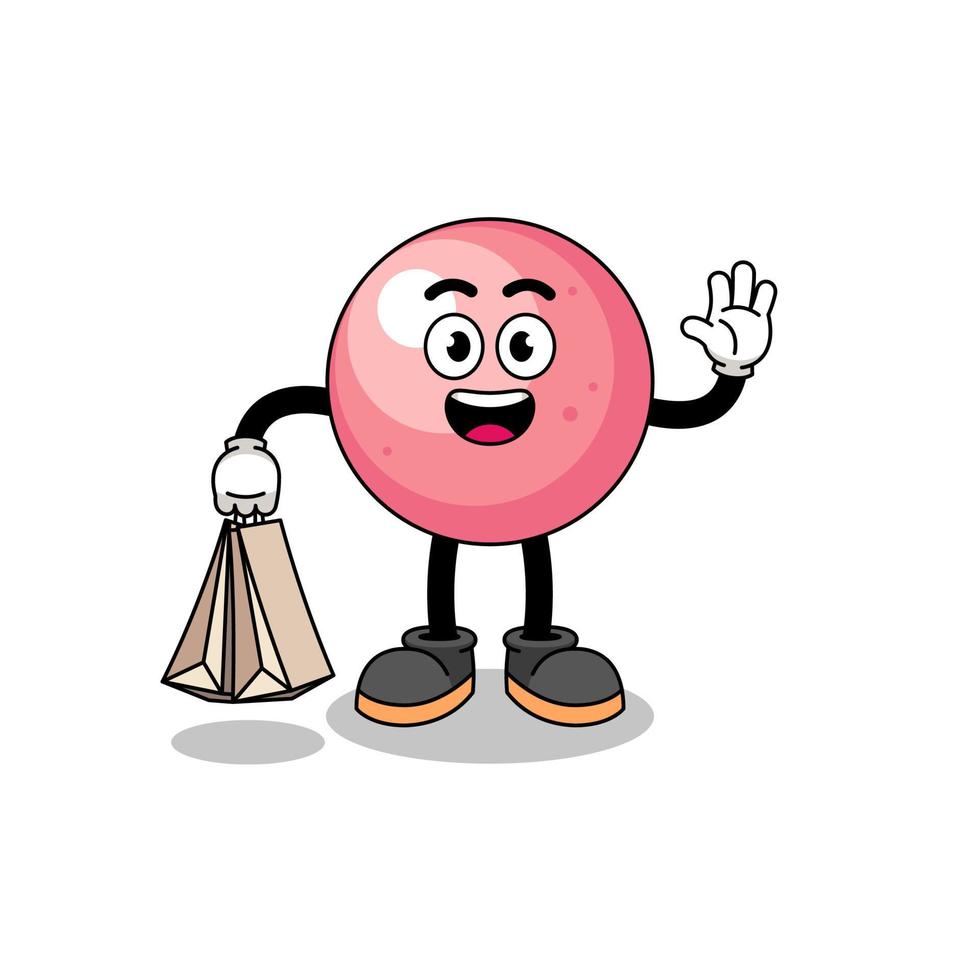 Cartoon of gum ball shopping vector