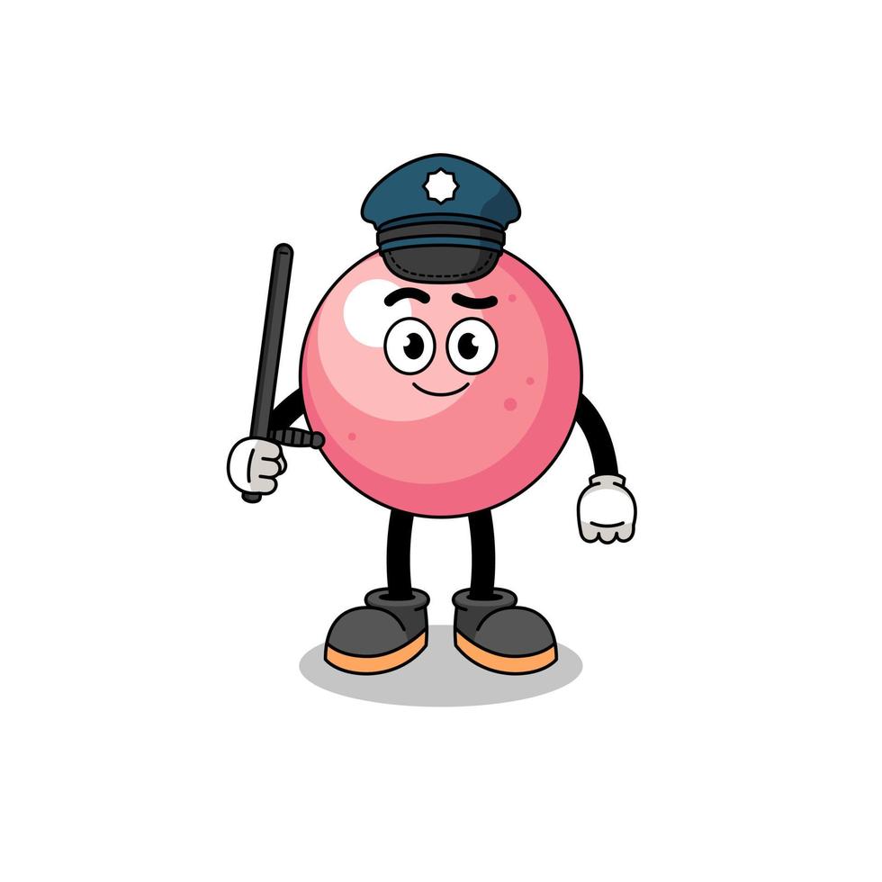 Cartoon Illustration of gum ball police vector