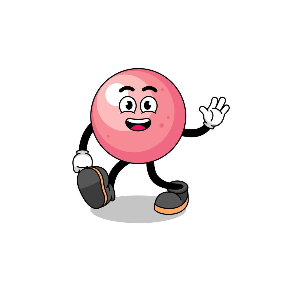 gum ball cartoon walking vector