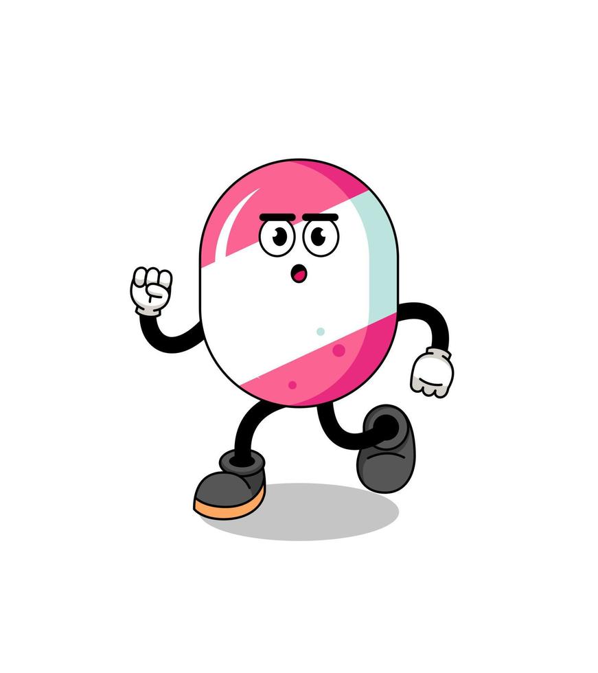 running candy mascot illustration vector