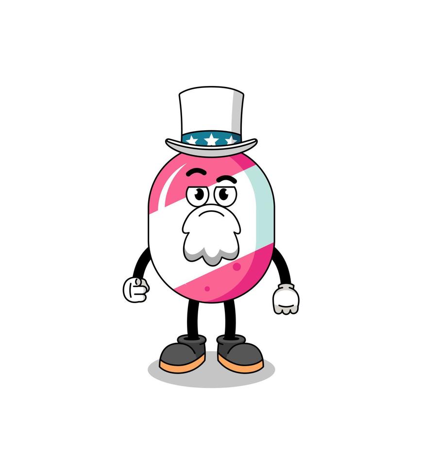 Illustration of candy cartoon with i want you gesture vector