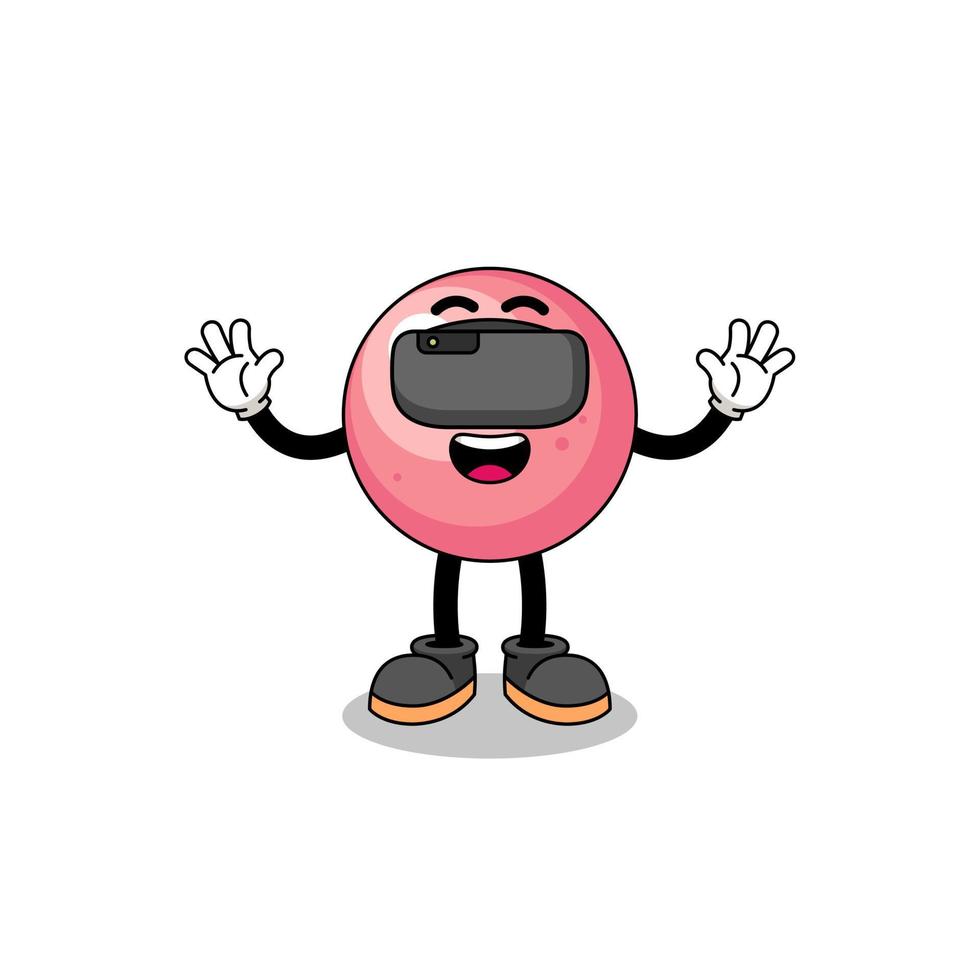 Illustration of gum ball with a vr headset vector