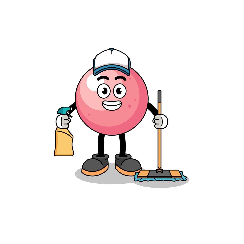 Character mascot of gum ball as a cleaning services vector