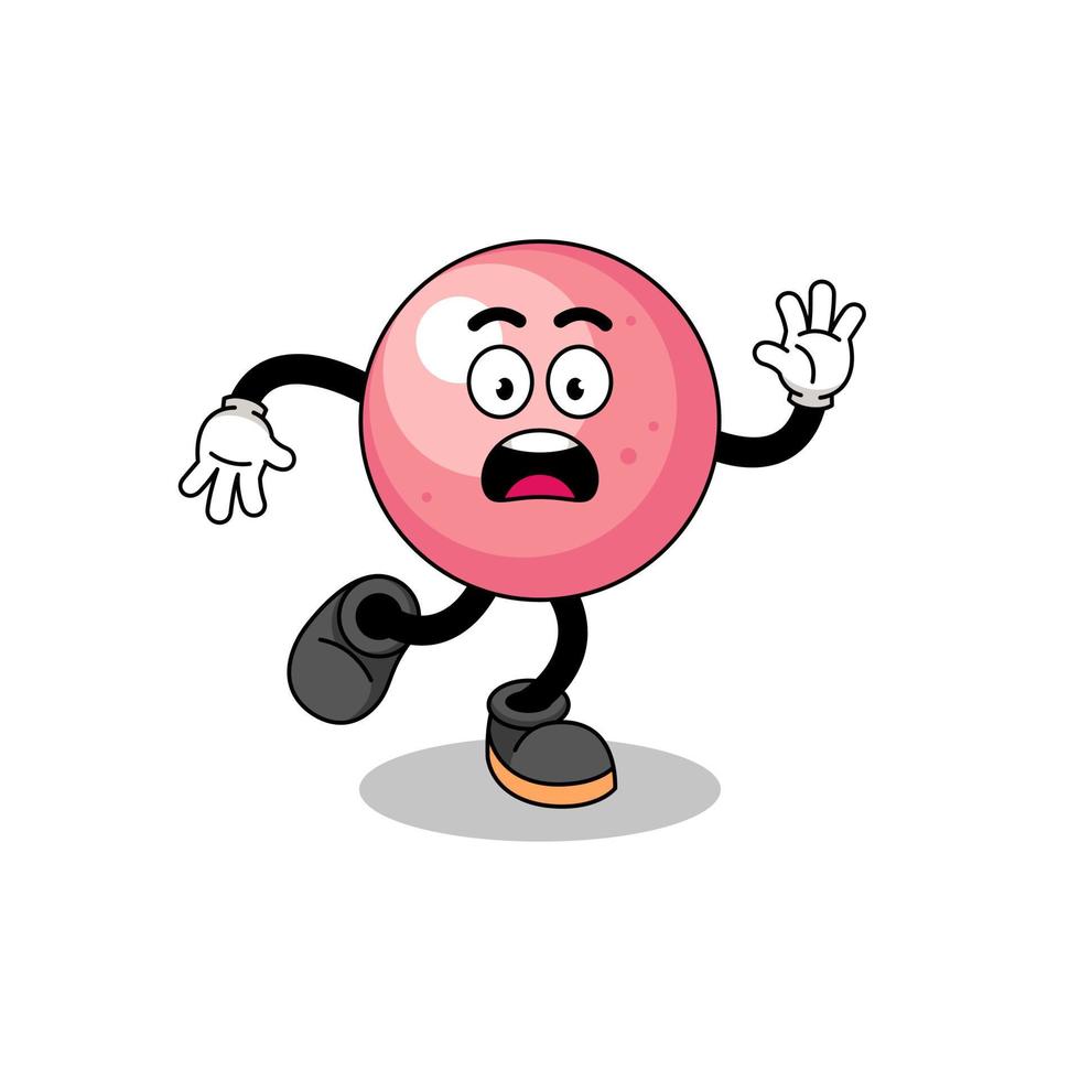 slipping gum ball mascot illustration vector