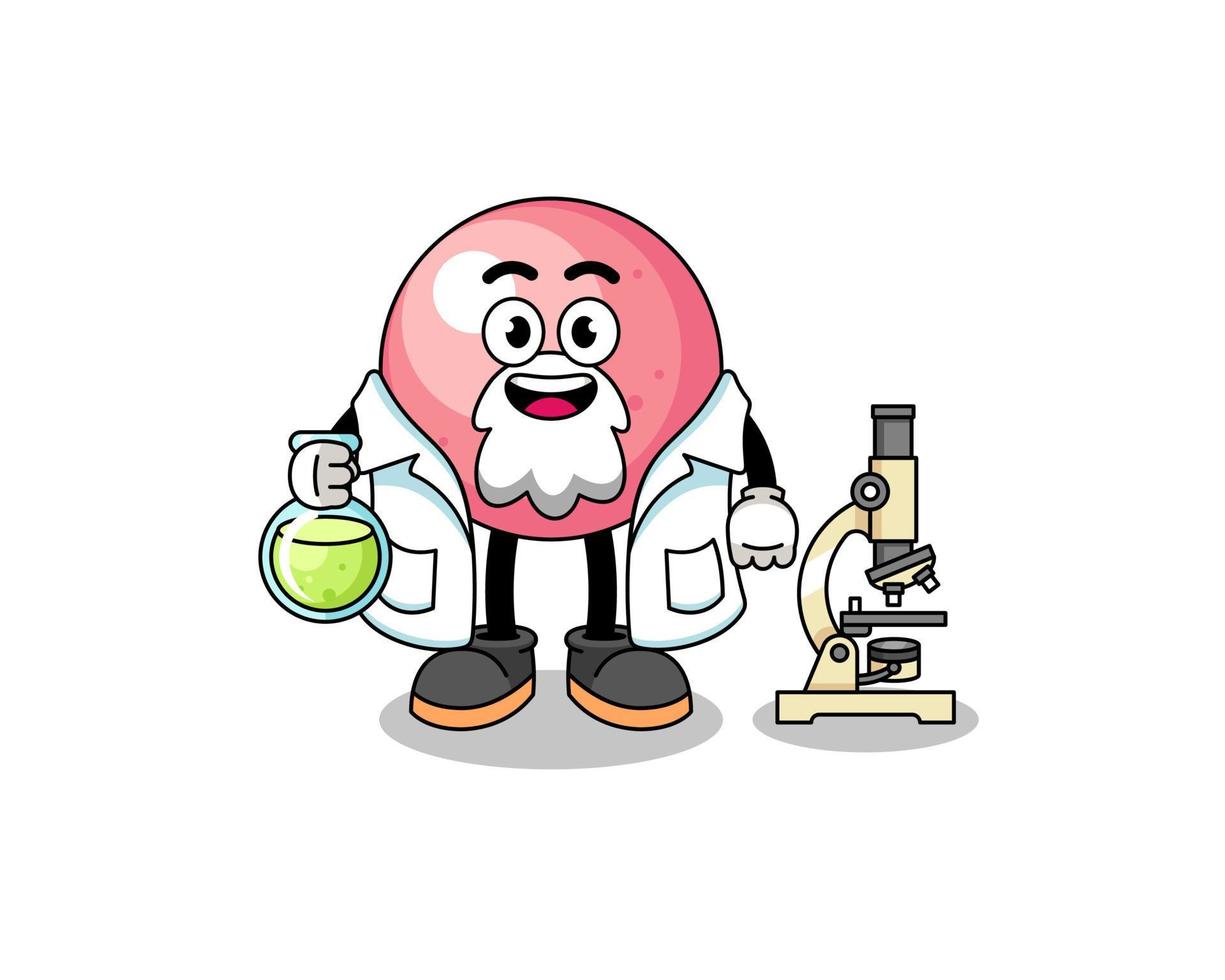 Mascot of gum ball as a scientist vector