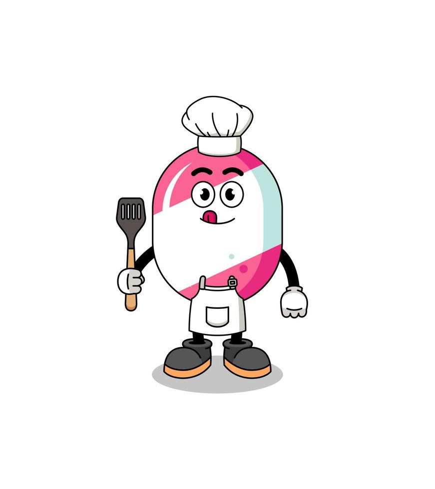 Mascot Illustration of candy chef vector