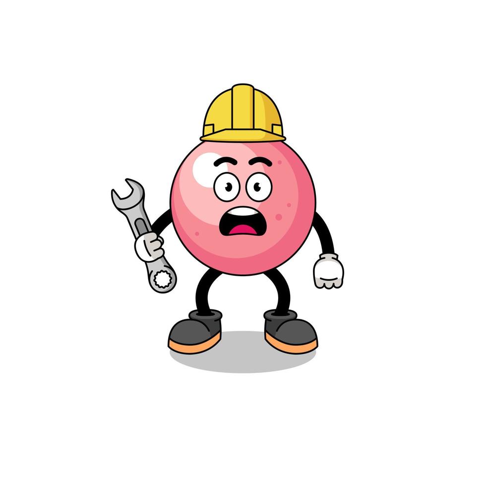 Character Illustration of gum ball with 404 error vector