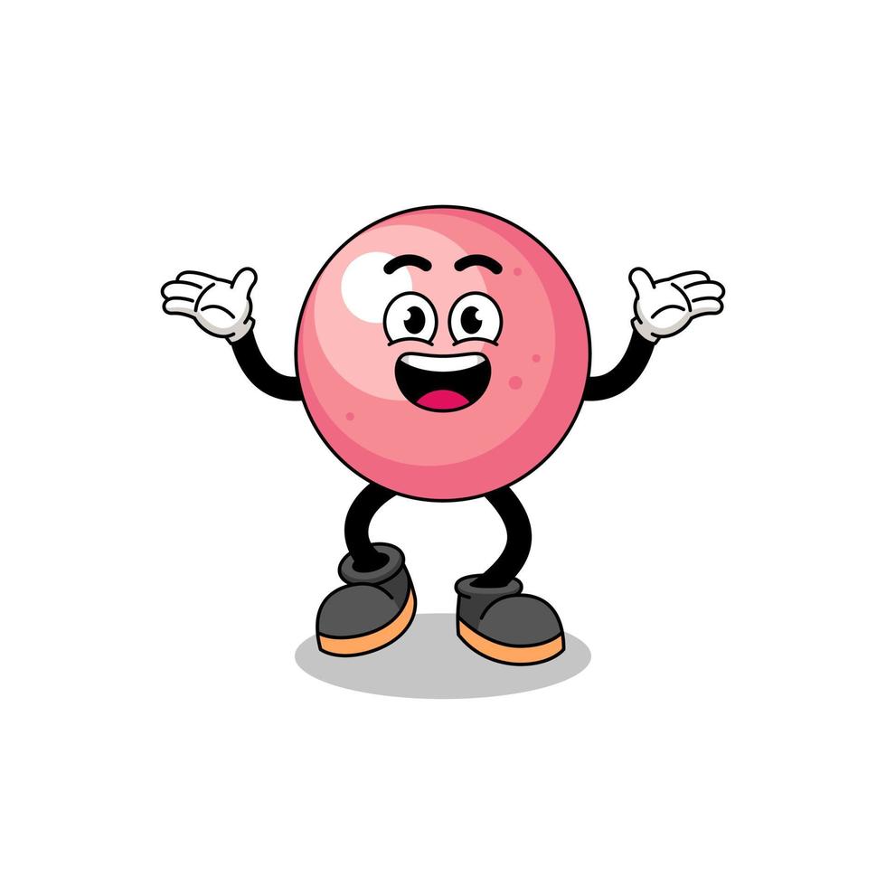 gum ball cartoon searching with happy gesture vector