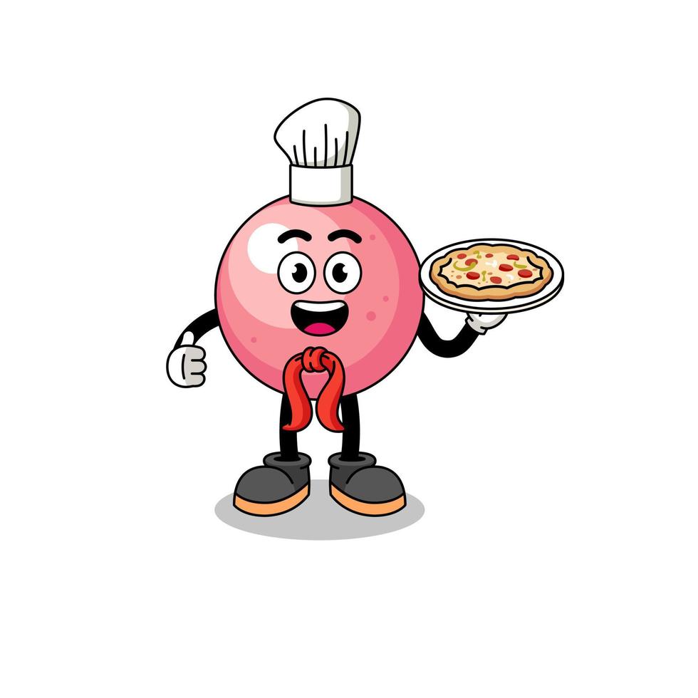 Illustration of gum ball as an italian chef vector