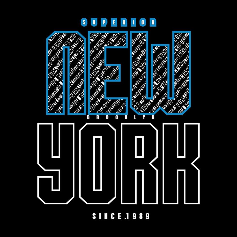 ilustración de vector de impresión de camiseta de diseño de tipografía de nueva york