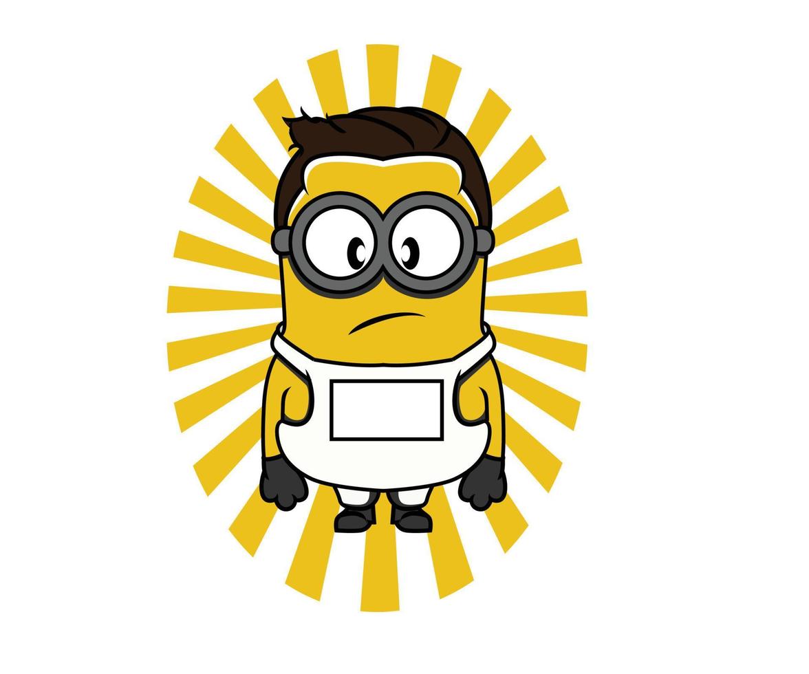 ilustración de personaje de jugador de fútbol minion vector