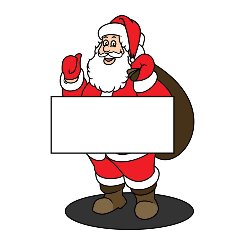 Vector illustration of cute Santa Claus mascot or character isolated on white background. Flat style.