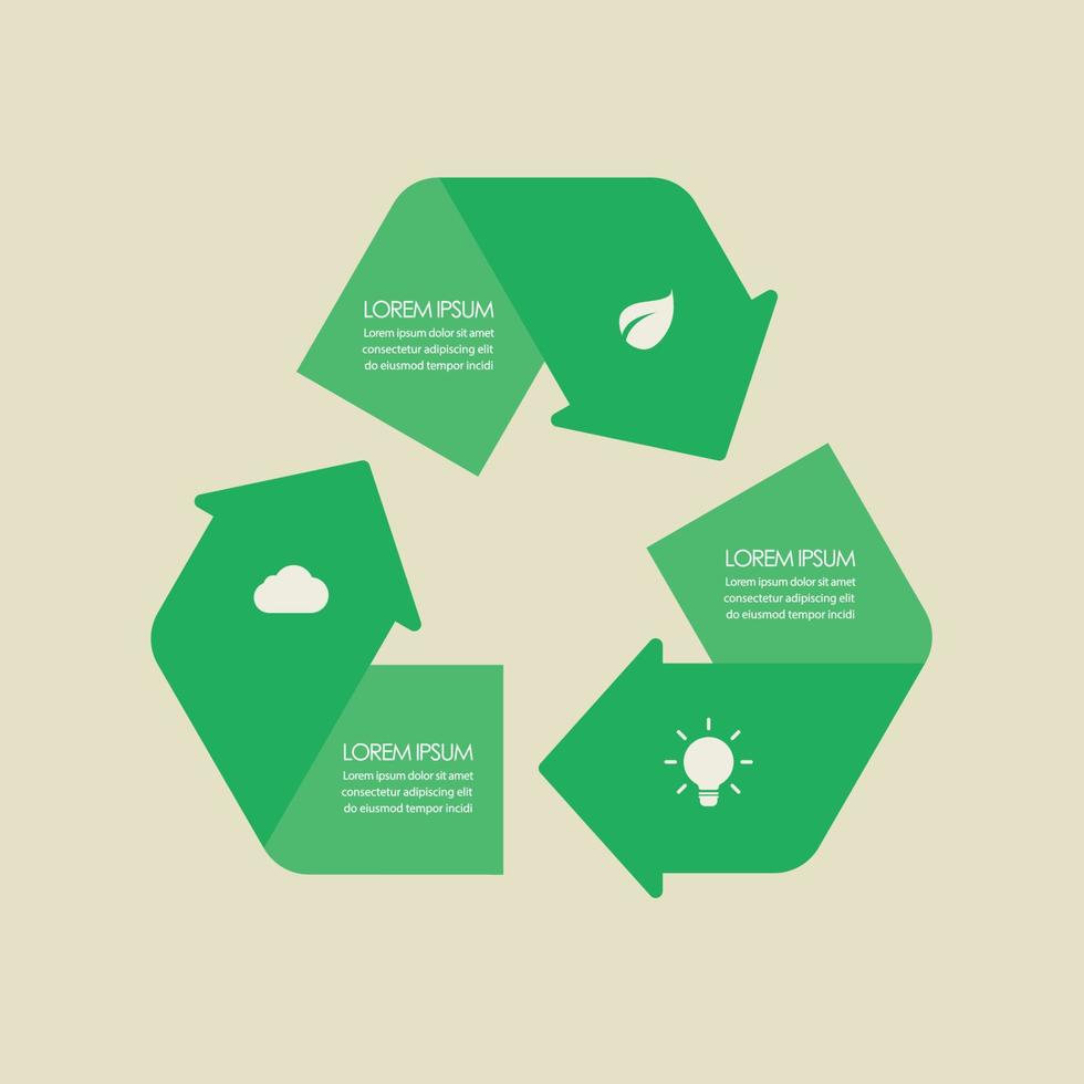 símbolo de reciclaje de infografía ambiental vector