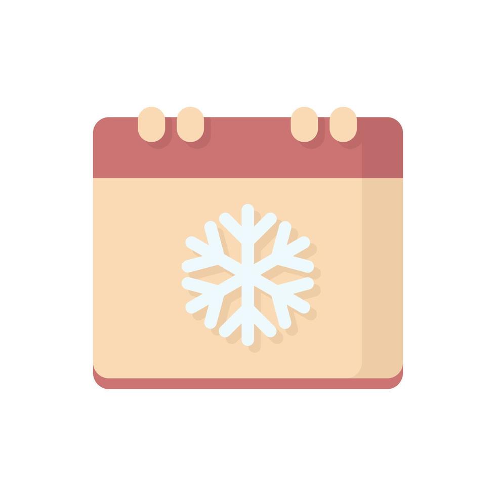 Christmas calendar icon flat style design vector