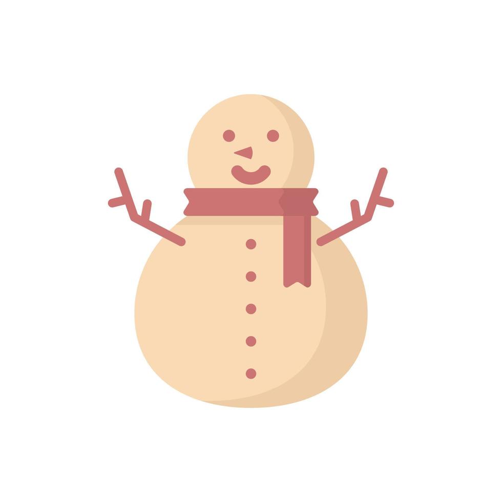 vector de diseño de estilo plano de icono de muñeco de nieve