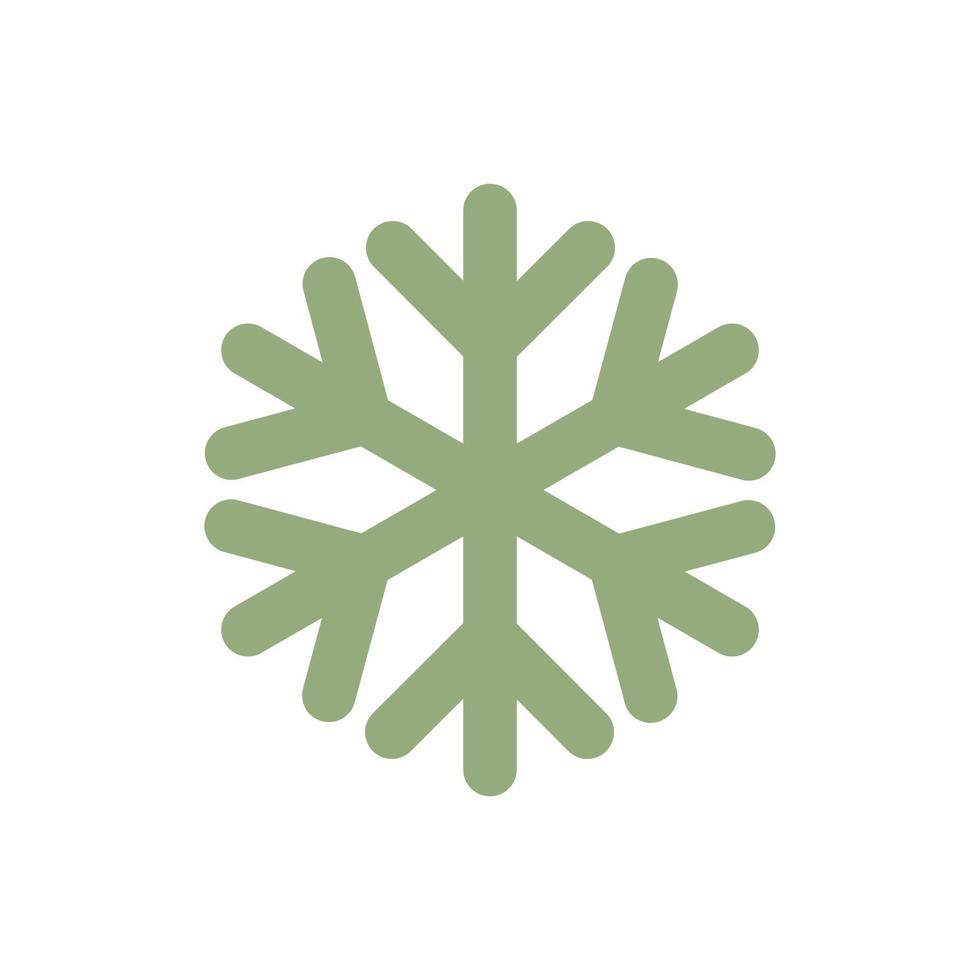 vector de diseño de estilo plano de icono de copo de nieve