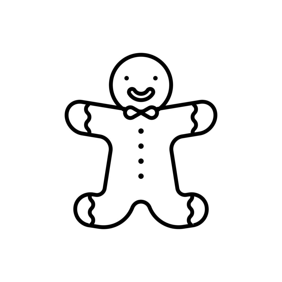 Gingerbread Man icon outline style design vector