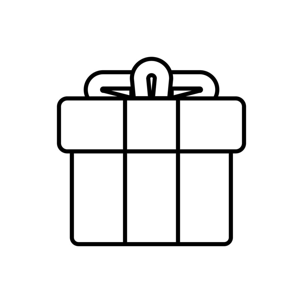 vector de diseño de estilo de esquema de icono de caja de regalo