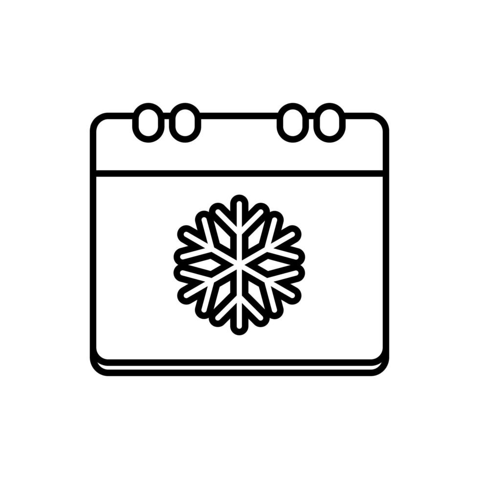 vector de diseño de estilo de esquema de icono de calendario de navidad
