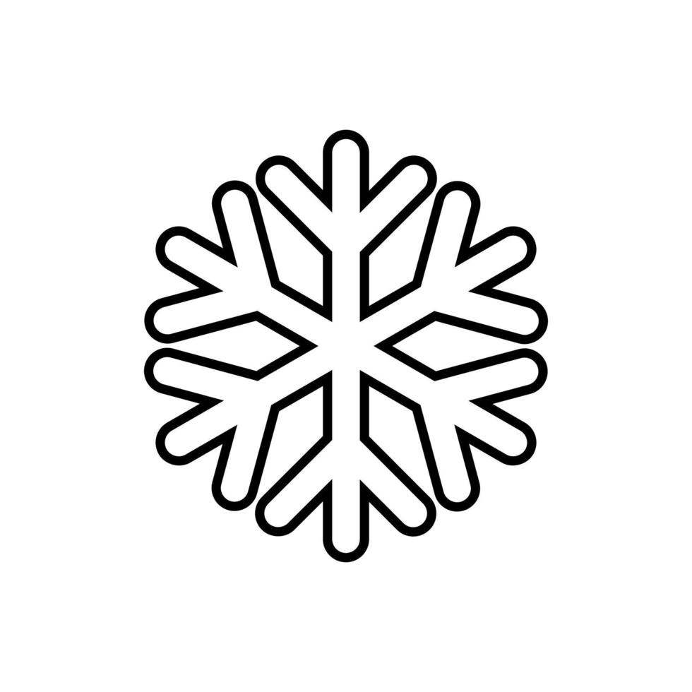 vector de diseño de estilo de contorno de icono de copo de nieve