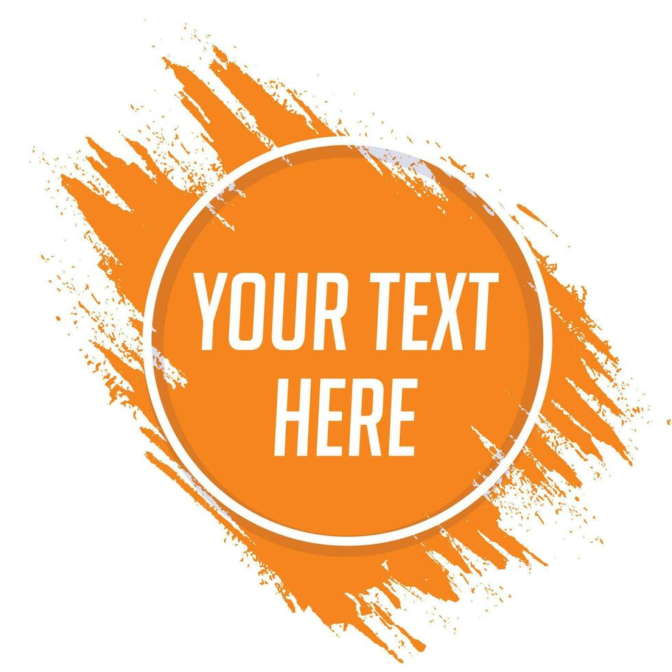 Modern orange color splash frame background vector