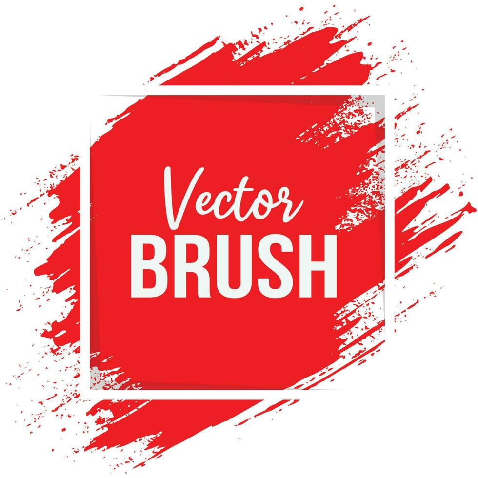 Modern red color brush stroke vector