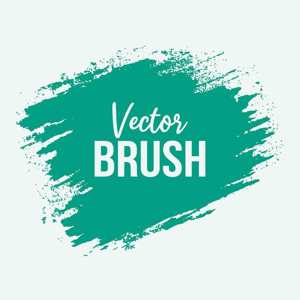 Modern grunge turquoise paint brushstroke vector