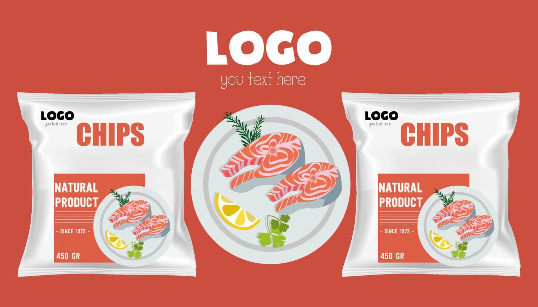 chips packaging template vector art colorful