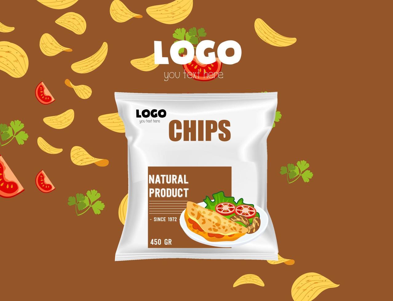 chips packaging template vector art colorful
