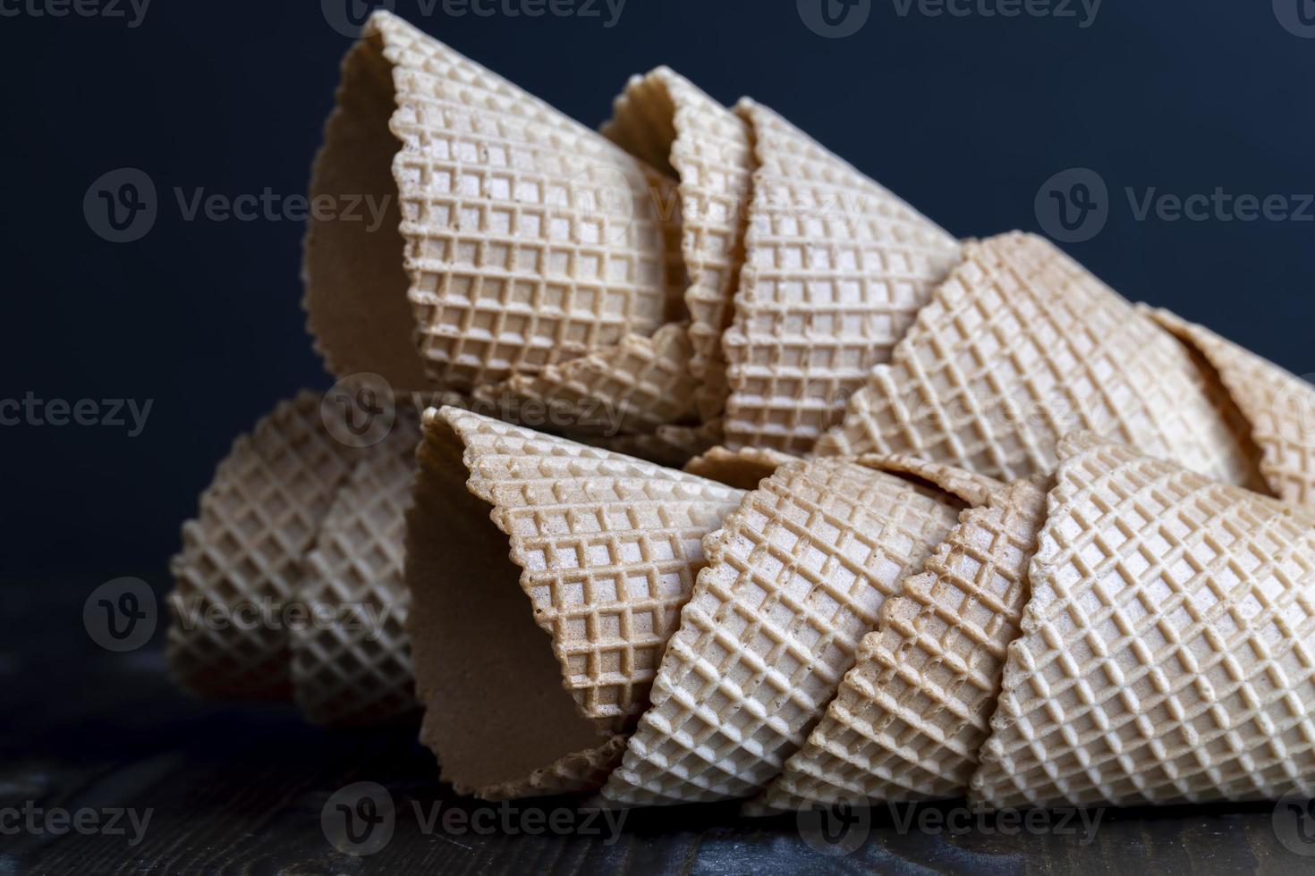 Waffle cones for ice cream photo
