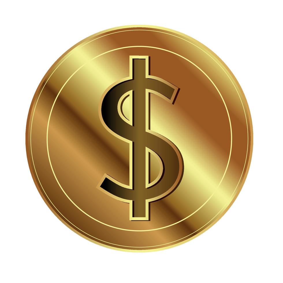 Bitcoin gold coin 2 vector