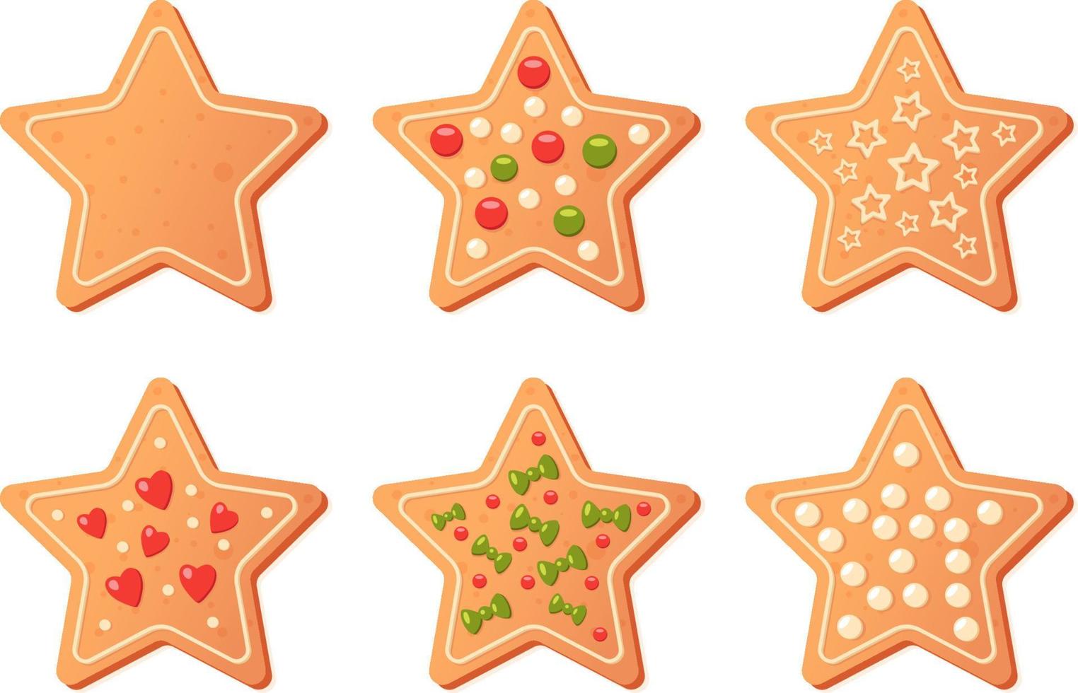 Gingerbread cookies set vector