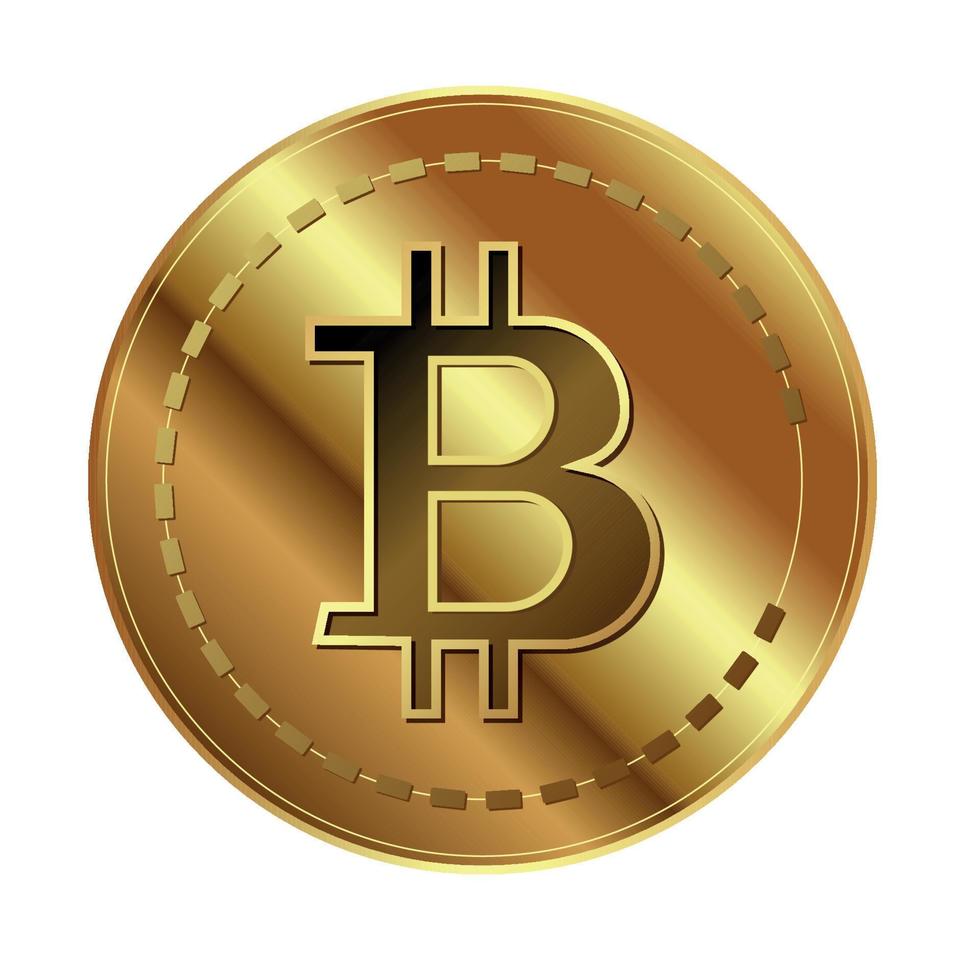 Bitcoin gold coin 2 vector