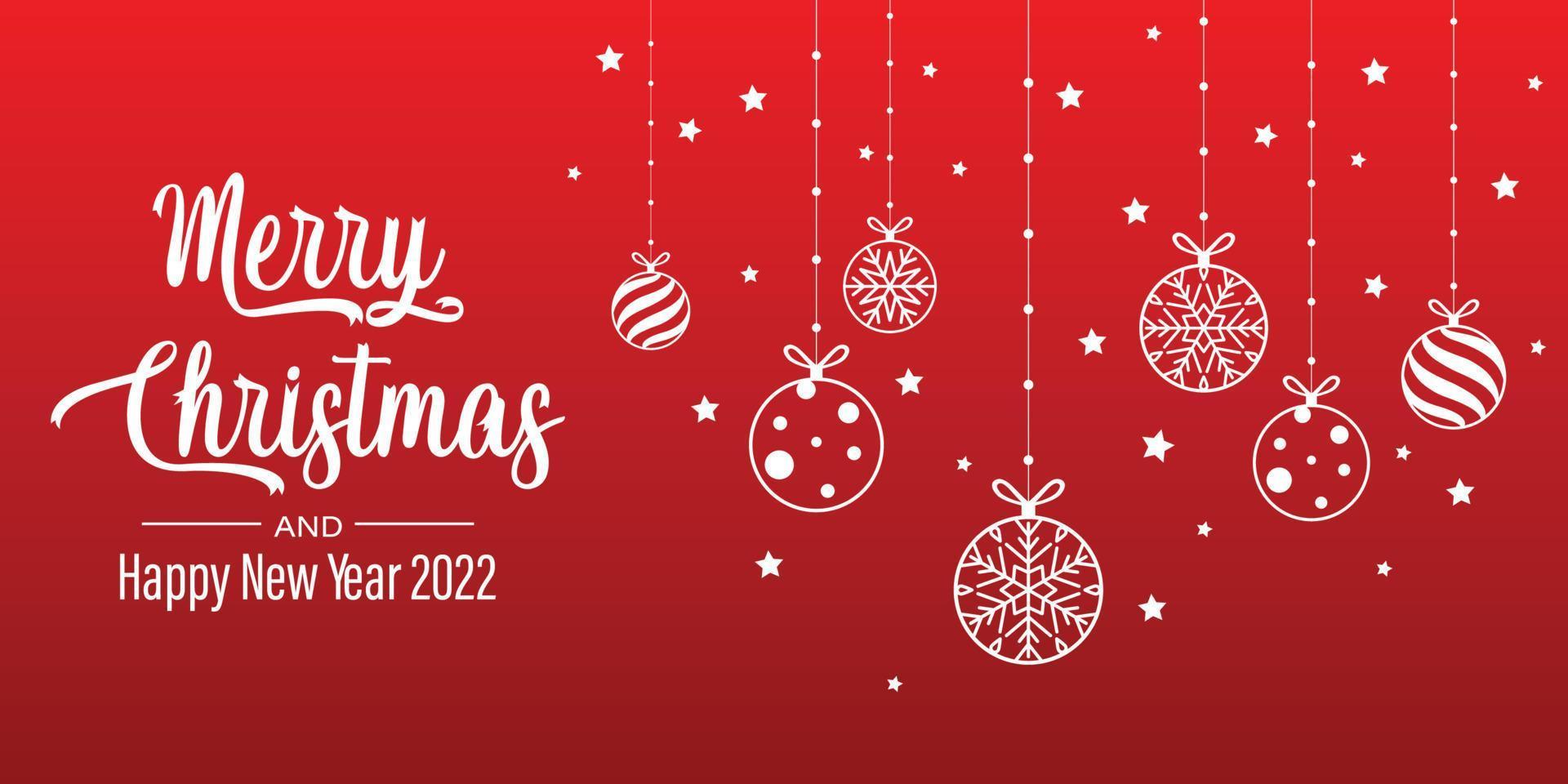 merry christmas ball decoration banner festival design vector