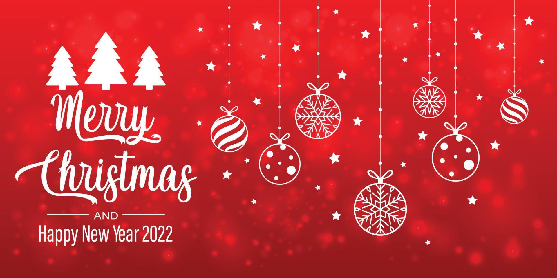 merry christmas ball decoration banner festival design vector